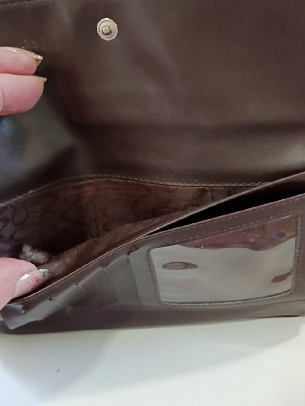 Coach Vintage Brown Signature Canvas Continental Wallet - Picture 12 of 13